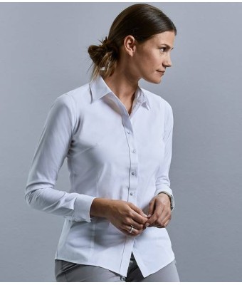 Russell Collection Ladies Long Sleeve Tailored Coolmax® Shirt