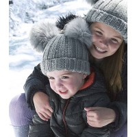 Beechfield Infant Faux Fur Double Pom Pom Beanie