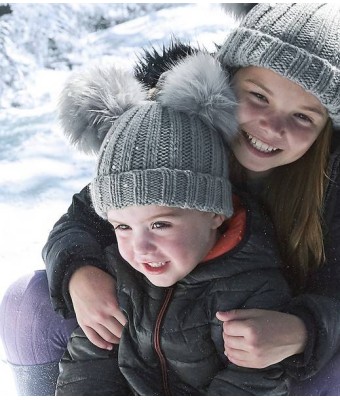 Beechfield Infant Faux Fur Double Pom Pom Beanie