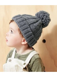 Beechfield Infant Cable Knit Melange Beanie