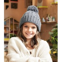Beechfield Junior Cable Knit Melange Beanie