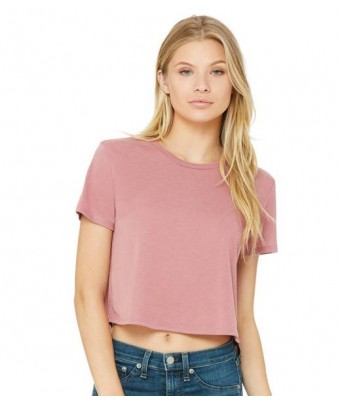 Bella Ladies Flowy Cropped T-Shirt
