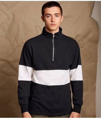 Front Row Panelled Zip Neck Top