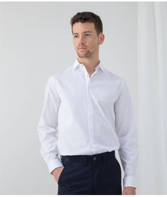 Henbury Long Sleeve Stretch Poplin Shirt