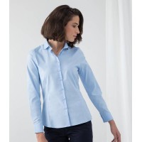 Henbury Ladies Long Sleeve Stretch Poplin Shirt