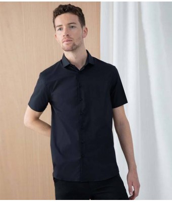 Henbury Short Sleeve Stretch Poplin Shirt