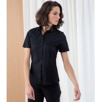 Henbury Ladies Short Sleeve Stretch Poplin Shirt