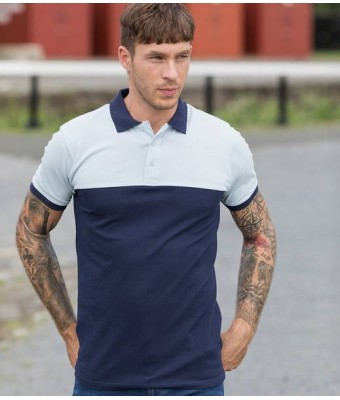 AWDis Colour Block Piqué Polo Shirt