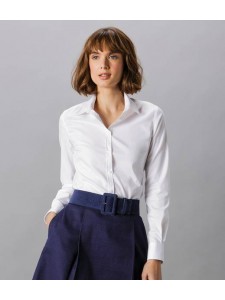 Kustom Kit Ladies Long Sleeve Tailored Stretch Oxford Shirt