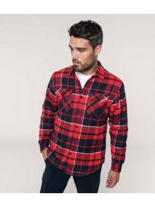 Kariban Sherpa Lined Checked Shirt Jacket