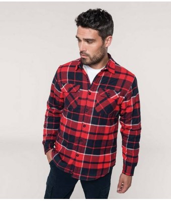 Kariban Sherpa Lined Checked Shirt Jacket