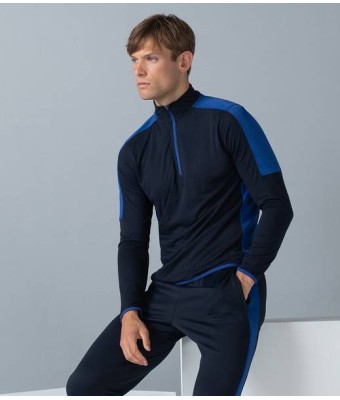 Finden and Hales Contrast Zip Neck Midlayer Top