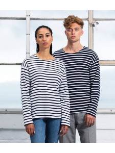 One By Mantis Unisex Long Sleeve Breton Stripe T-Shirt