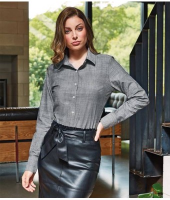 Premier Ladies Long Sleeve Chambray Shirt