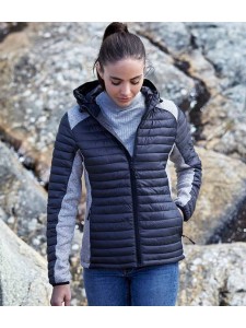 Tee Jays Ladies Crossover Hooded Padded Outdoor Jacket